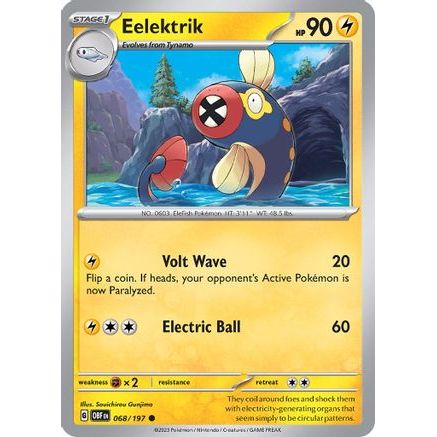 Eelektrik 68 - SV03 Obsidian Flames Reverse Holofoil