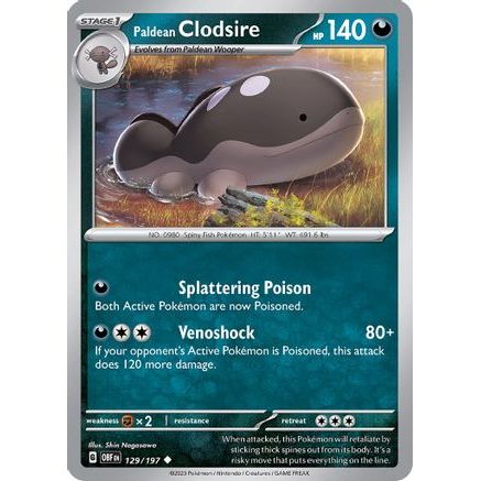 Paldean Clodsire - 129/197 129 - SV03 Obsidian Flames