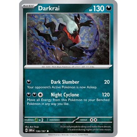 Darkrai 136 - SV03 Obsidian Flames Reverse Holofoil