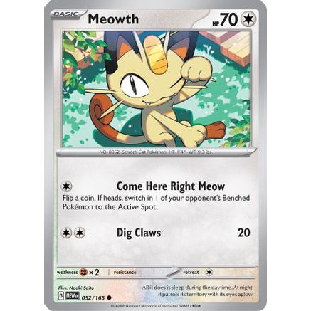 Meowth 52 - SV Scarlet & Violet 151 Reverse Holofoil