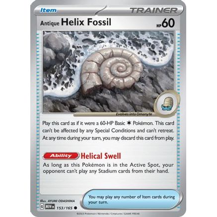 Antique Helix Fossil 153 - SV Scarlet & Violet 151