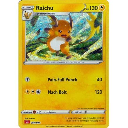 Raichu 9 - Trading Card Game Classic Holofoil