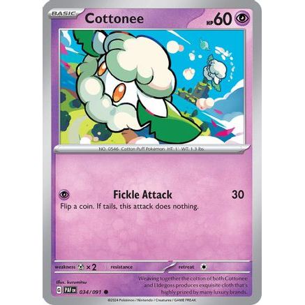 Cottonee 34 - SV Paldean Fates Reverse Holofoil