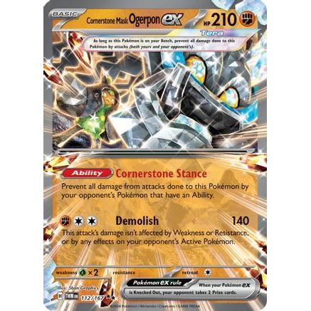 Cornerstone Mask Ogerpon ex - 112/167 112 - SV06 Twilight Masquerade Holofoil