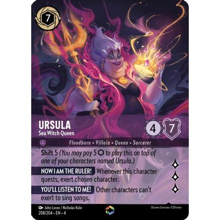 Ursula - Sea Witch Queen (Enchanted) (208/204) - Ursulas Return Holofoil