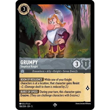Grumpy - Skeptical Knight (186/204) - Shimmering Skies Cold Foil