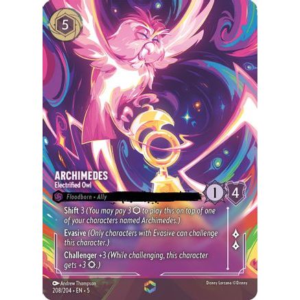 Archimedes - Electrified Owl (Enchanted) (208/204) - Shimmering Skies Holofoil