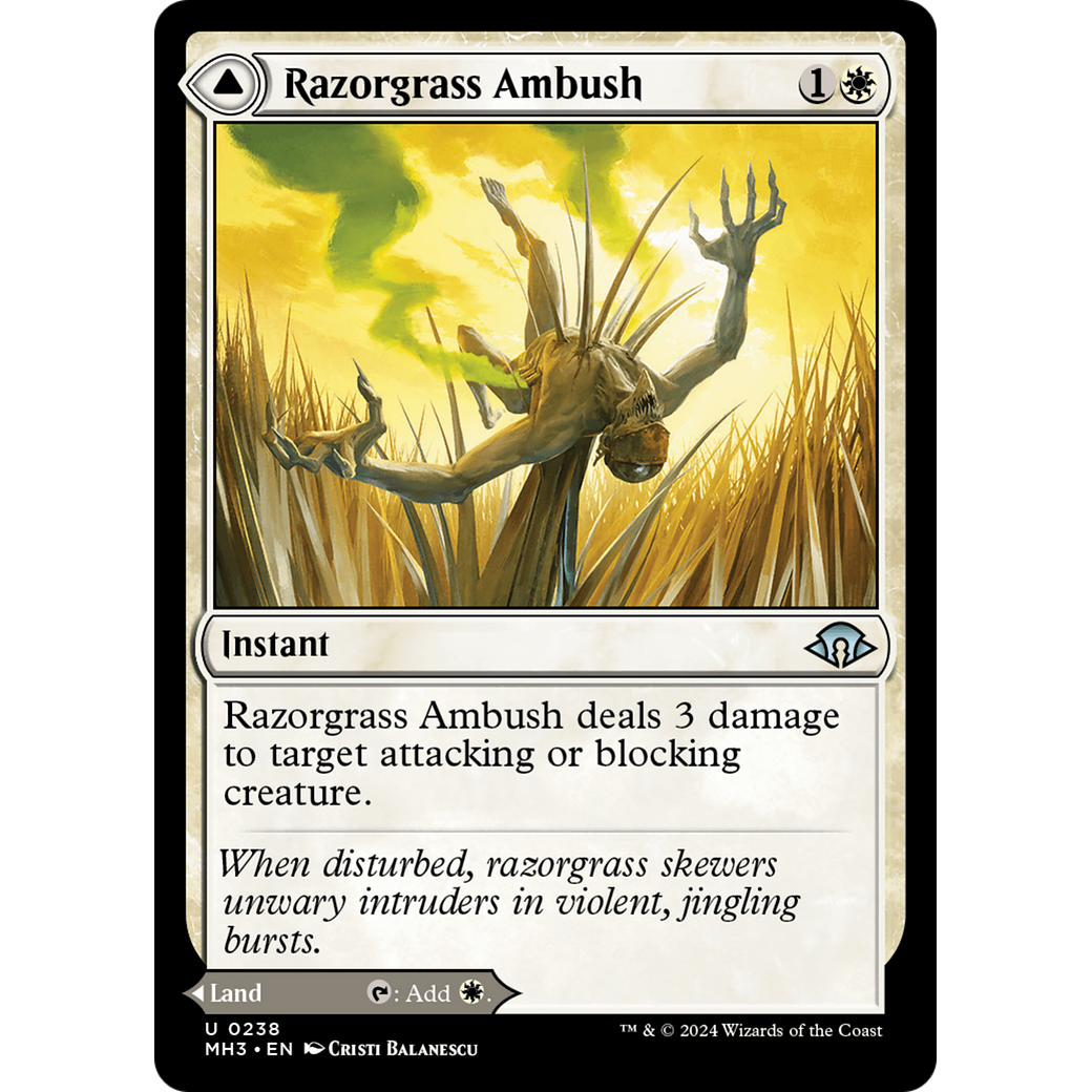 Razorgrass Ambush // Razorgrass Field (MH3-238) - Modern Horizons 3 Foil