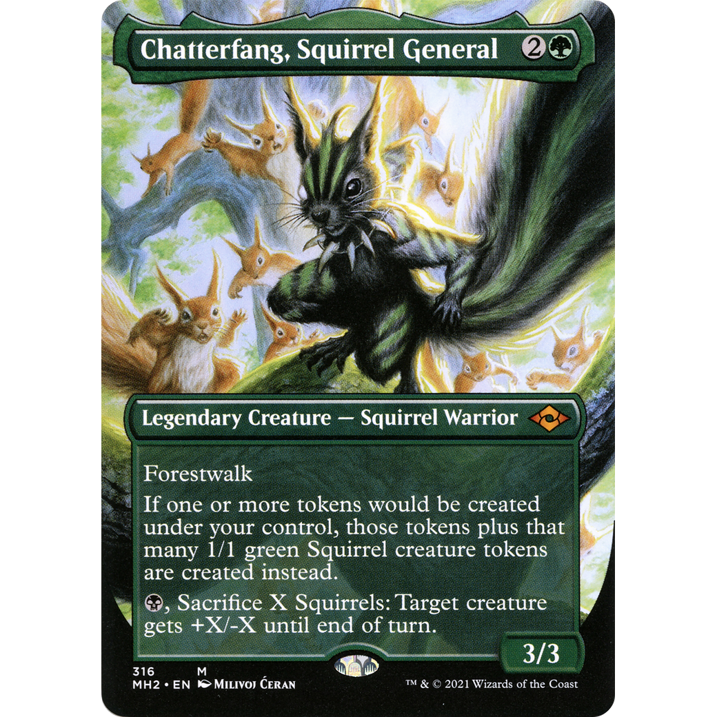 Chatterfang, Squirrel General (Borderless) (MH2-316) - Modern Horizons 2 (Borderless) Foil