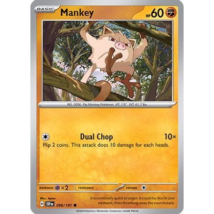 Mankey 98 - SV08 Surging Sparks Reverse Holofoil