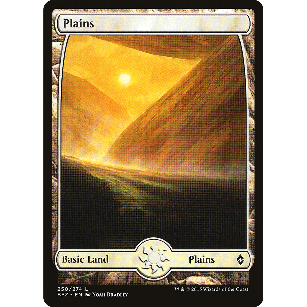 Plains (250) - Full Art (BFZ-250) - Battle for Zendikar Foil