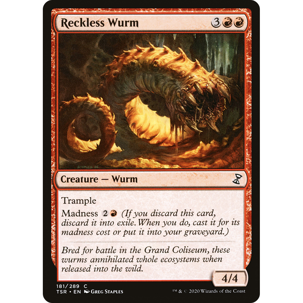 Reckless Wurm (TSR-181) - Time Spiral Remastered Foil