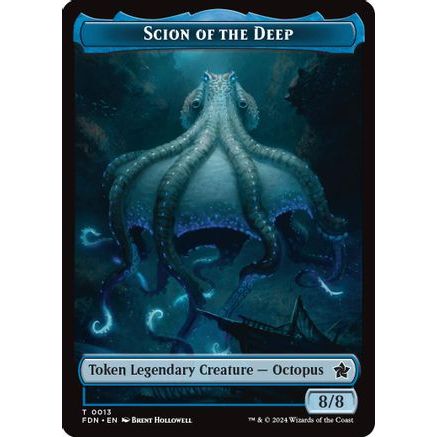 Scion of the Deep // Koma's Coil Doubled-Sided Token (FDN-13 // 11) - Foundations Foil