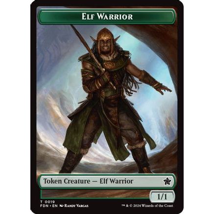 Elf Warrior // Raccoon Doubled-Sided Token (FDN-19 // 20) - Foundations Foil