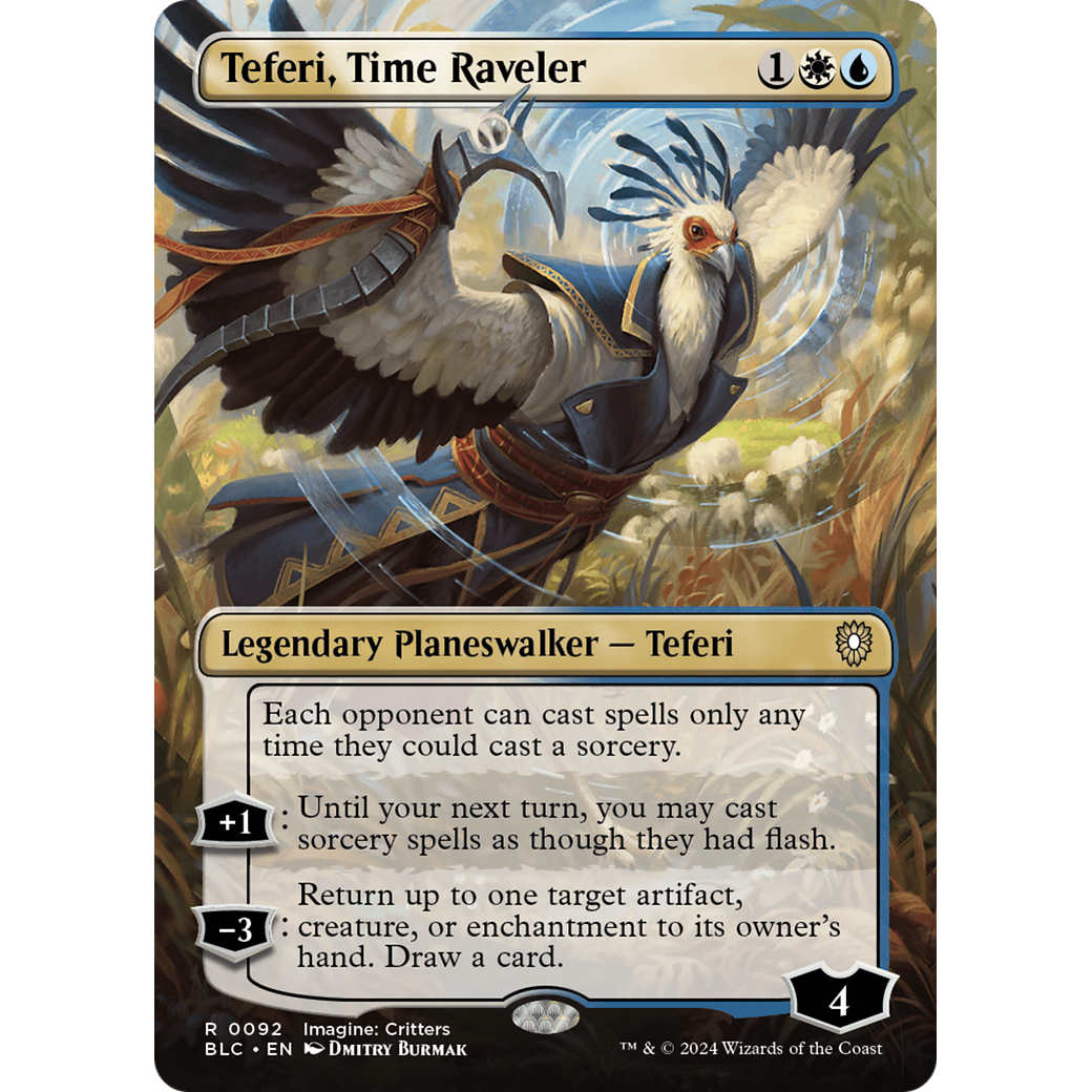 Teferi, Time Raveler (BLC-092) - Bloomburrow Commander (Borderless)