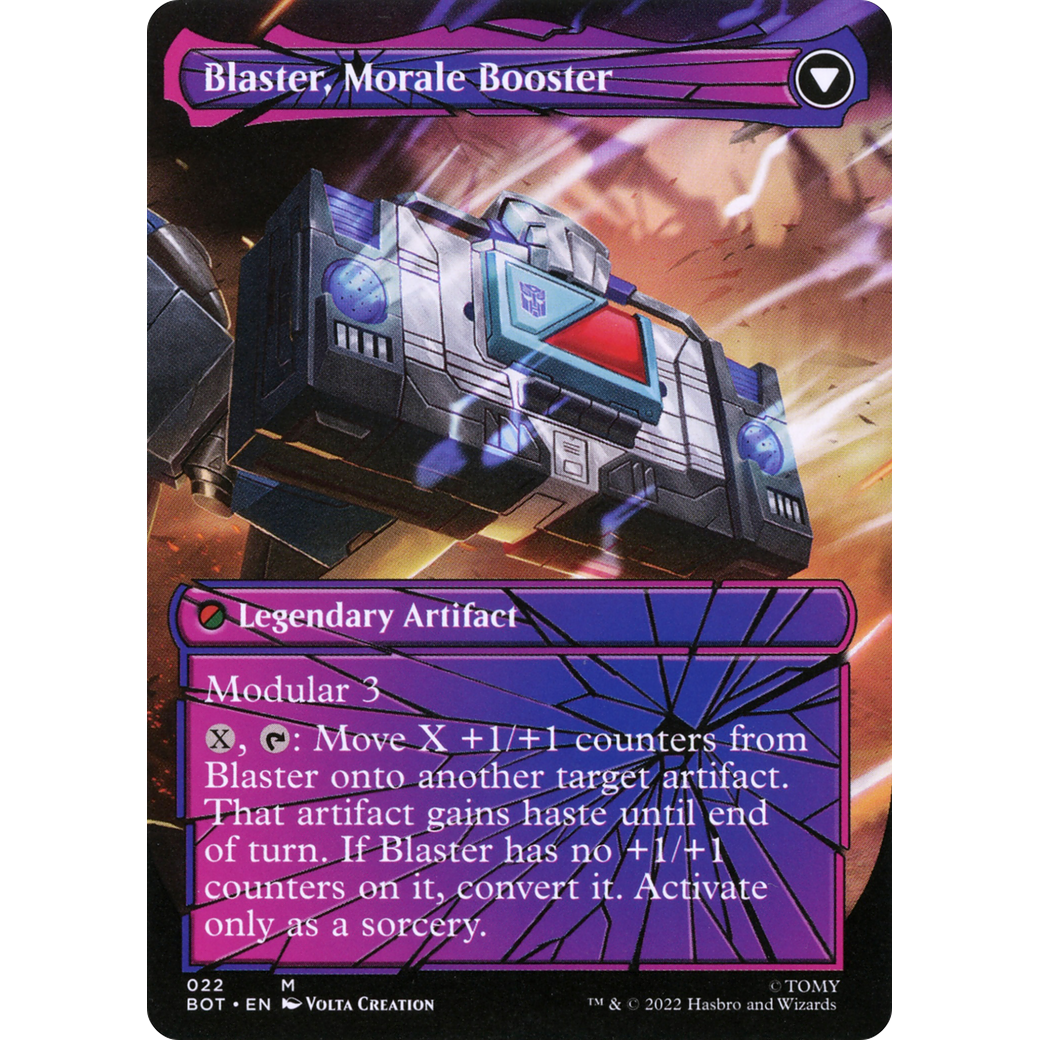 Blaster, Combat DJ (Shattered Glass) (BOT-022) - Transformers: (convertdfc, shatteredglass) (Borderless) Foil