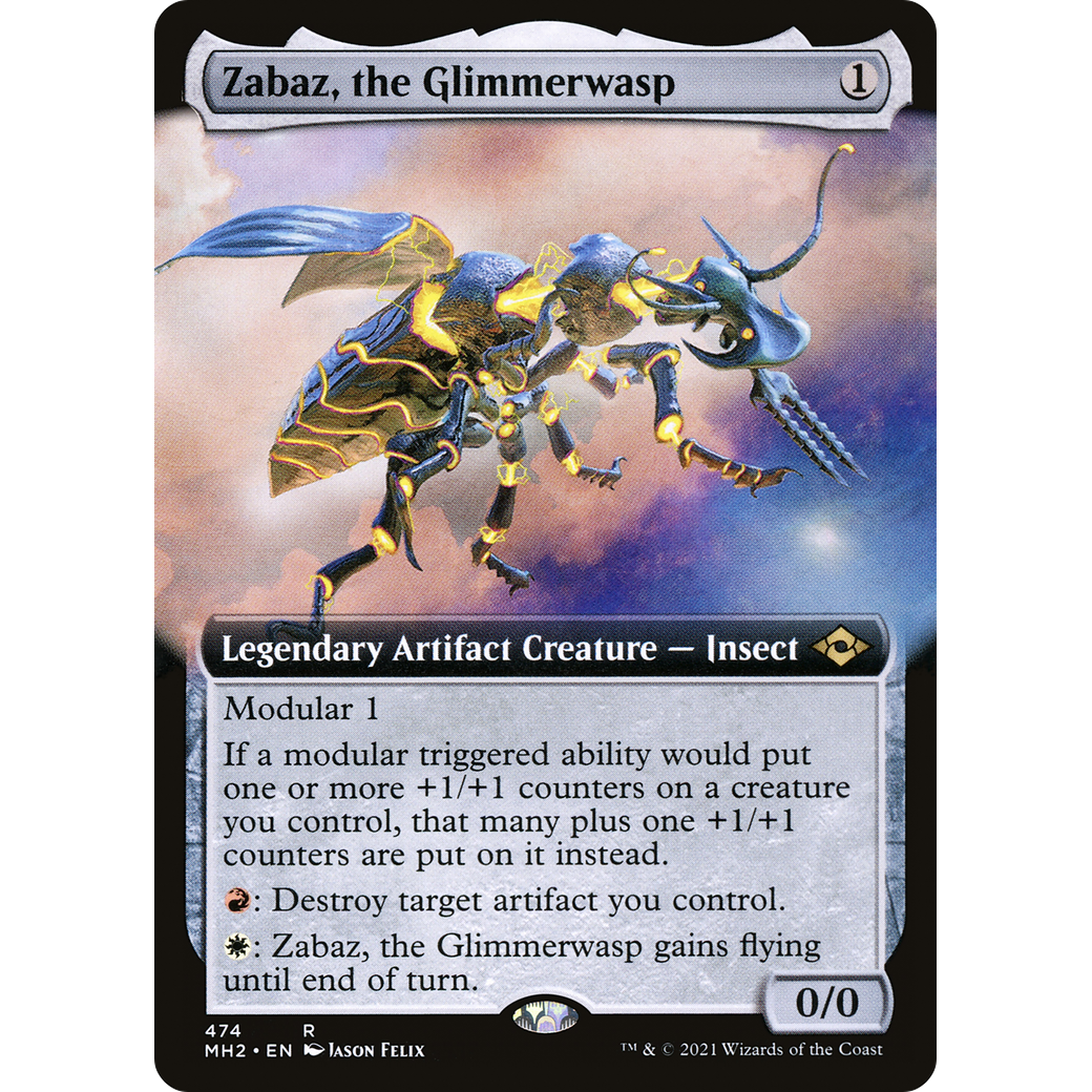 Zabaz, the Glimmerwasp (Extended Art) (MH2-474) - Modern Horizons 2: (Extended Art) Foil
