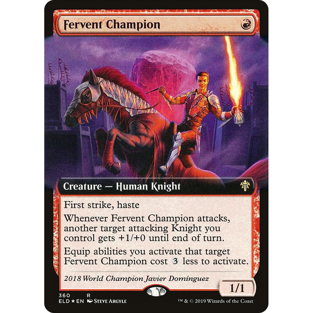 Fervent Champion (Extended Art) (ELD-360) - Throne of Eldraine: (Extended Art)