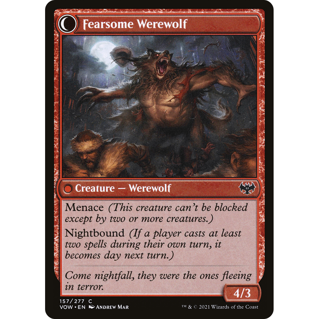Fearful Villager (VOW-157) - Innistrad: Crimson Vow: (Double Faced Transform)