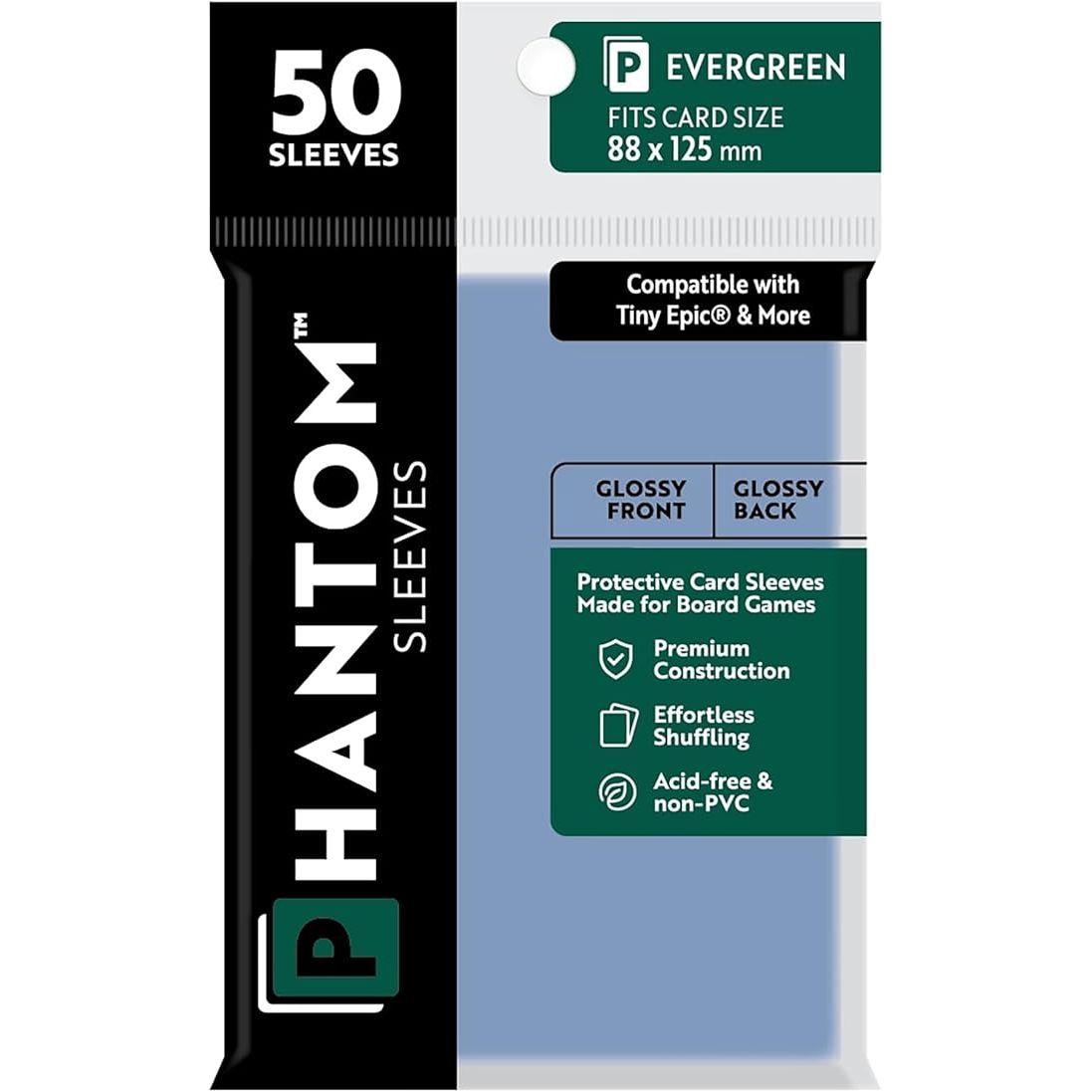 Phantom Sleeves: Green Glossy/Glossy 50ct 56mmX87mm