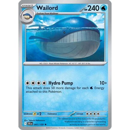 Wailord - 041/159 41 - SV09 Journey Together Reverse Holofoil