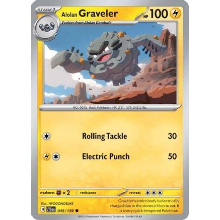 Alolan Graveler 45 - SV09 Journey Together Reverse Holofoil