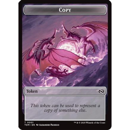Copy // Dragon (0014) Double-Sided Token (TDC-1 // 14) - Commander: Tarkir: Dragonstorm