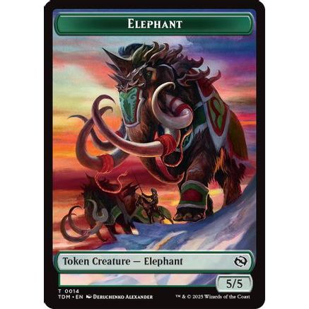 Elephant // Treasure  Double-Sided Token (TDM-14 // 16) - Tarkir: Dragonstorm
