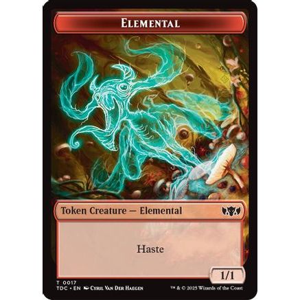 Elemental (0017) // Warrior Double-Sided Token (TDC-17 // 13) - Commander: Tarkir: Dragonstorm