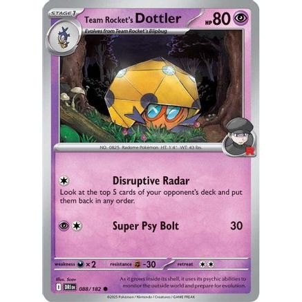 Team Rocket's Dottler 88 - SV10 Destined Rivals Reverse Holofoil