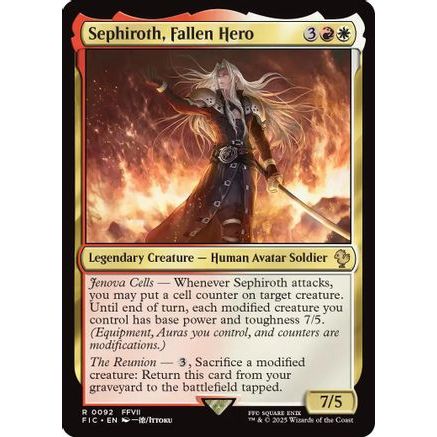 Sephiroth, Fallen Hero (Surge Foil) (FIC-092) - Commander: FINAL FANTASY Foil