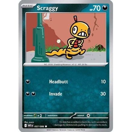 Scraggy 57 - SV White Flare Reverse Holofoil