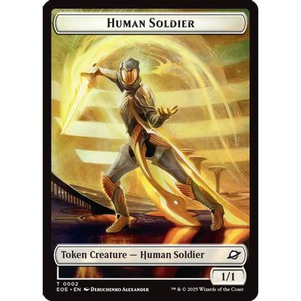 Human Soldier // Lander (0008) Double-Sided Token (EOE-2 // 8) - Edge of Eternities