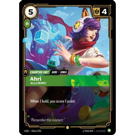 Ahri - Alluring (Alternate Art) (066a/298) - Origins Foil
