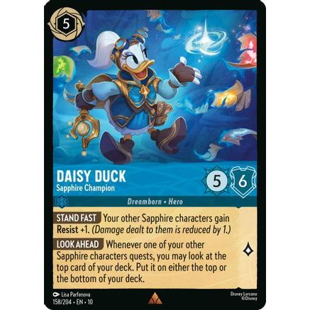 Daisy Duck - Sapphire Champion (158/204) - Whispers in the Well Cold Foil