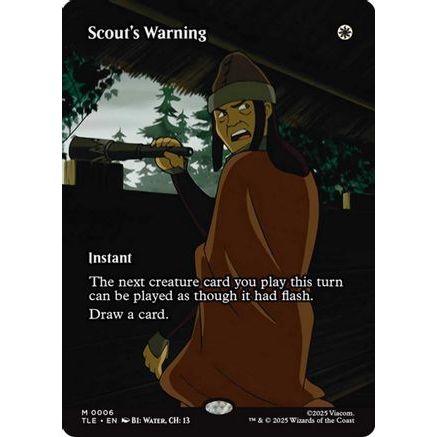 Scout's Warning (Borderless) (TLE-006) - Avatar: The Last Airbender: Eternal-Legal Foil