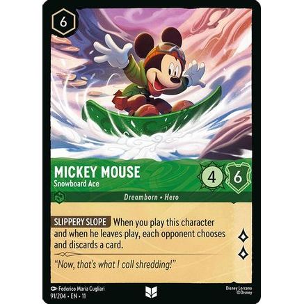 Mickey Mouse - Snowboard Ace (91/204) - Winterspell Cold Foil