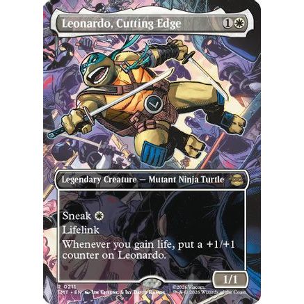 Leonardo, Cutting Edge (Borderless) (TMT-211) - Teenage Mutant Ninja Turtles Foil