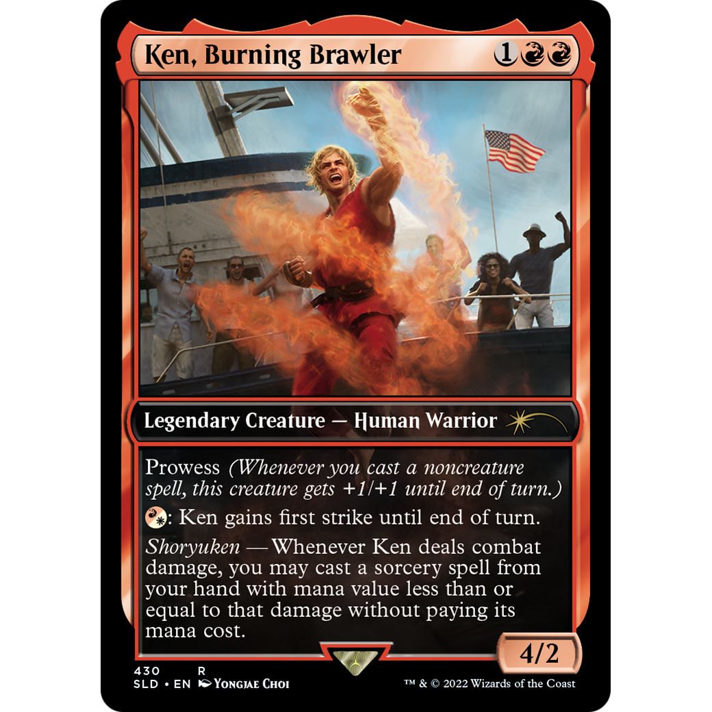 Ken, Burning Brawler (SLD-430) - Secret Lair Drop / Ken, Burning Brawler Foil