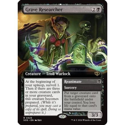 Grave Researcher (Extended Art) (SOS-325) - Secrets of Strixhaven