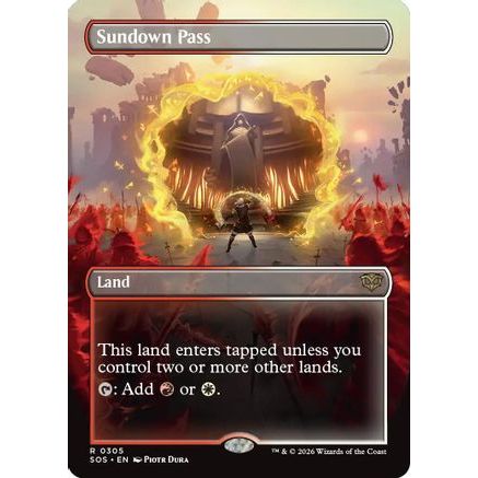 Sundown Pass (Borderless) (SOS-305) - Secrets of Strixhaven Foil