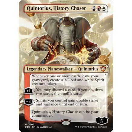 Quintorius, History Chaser (Borderless) (SOC-007) - Commander: Secrets of Strixhaven Foil