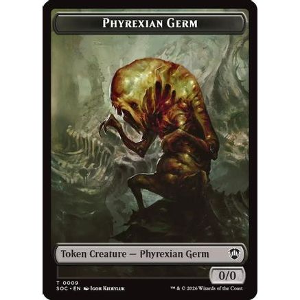 Phyrexian Germ // Treasure Double-Sided Token (SOC-9 // 12) - Commander: Secrets of Strixhaven