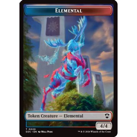 Elemental (0020) // Manifest Double-Sided Token (SOC-20 // 30) - Commander: Secrets of Strixhaven