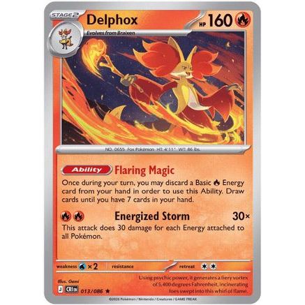 Delphox 13 - ME04 Chaos Rising Reverse Holofoil
