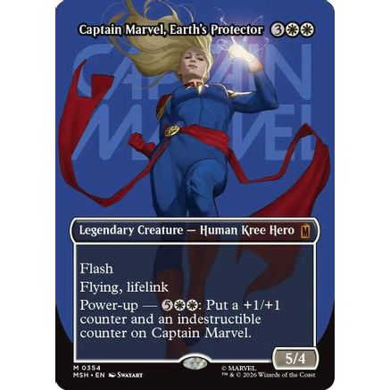 Captain Marvel, Earth's Protector (Borderless) (0354) (MSH-354) - Marvel Super Heroes Foil
