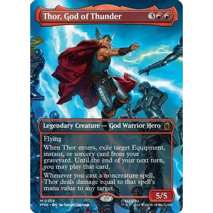 Thor, God of Thunder (Borderless) (0338) (MSH-338) - Marvel Super Heroes Foil