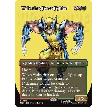 Wolverine, Fierce Fighter (Borderless) (MSH-378) - Marvel Super Heroes Foil