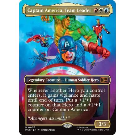 Captain America, Team Leader (Borderless) (MSC-005) - Commander: Marvel Super Heroes Foil