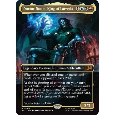 Doctor Doom, King of Latveria (Borderless) (MSC-006) - Commander: Marvel Super Heroes Foil